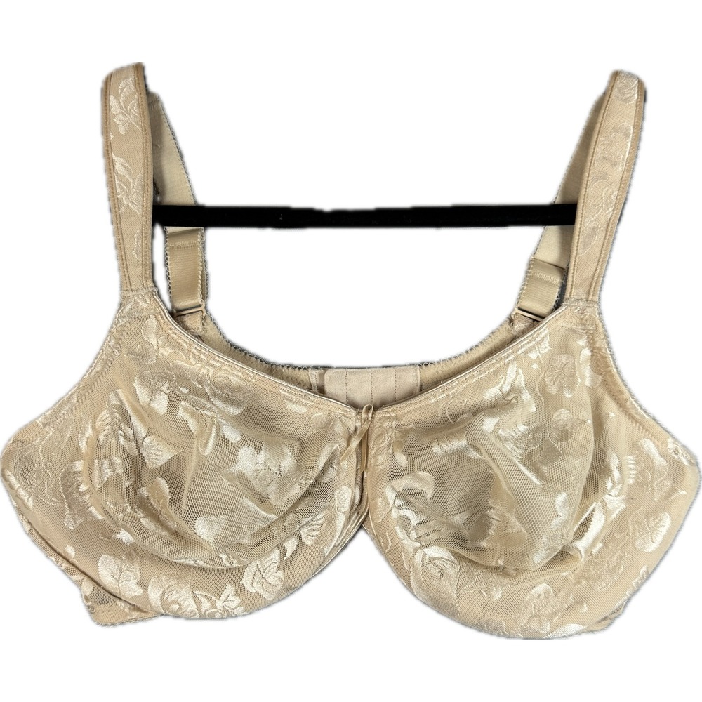 Wacoal Awareness Lace Underwire Bra Women 38D Tan Floral Jacquard Unlined 85567